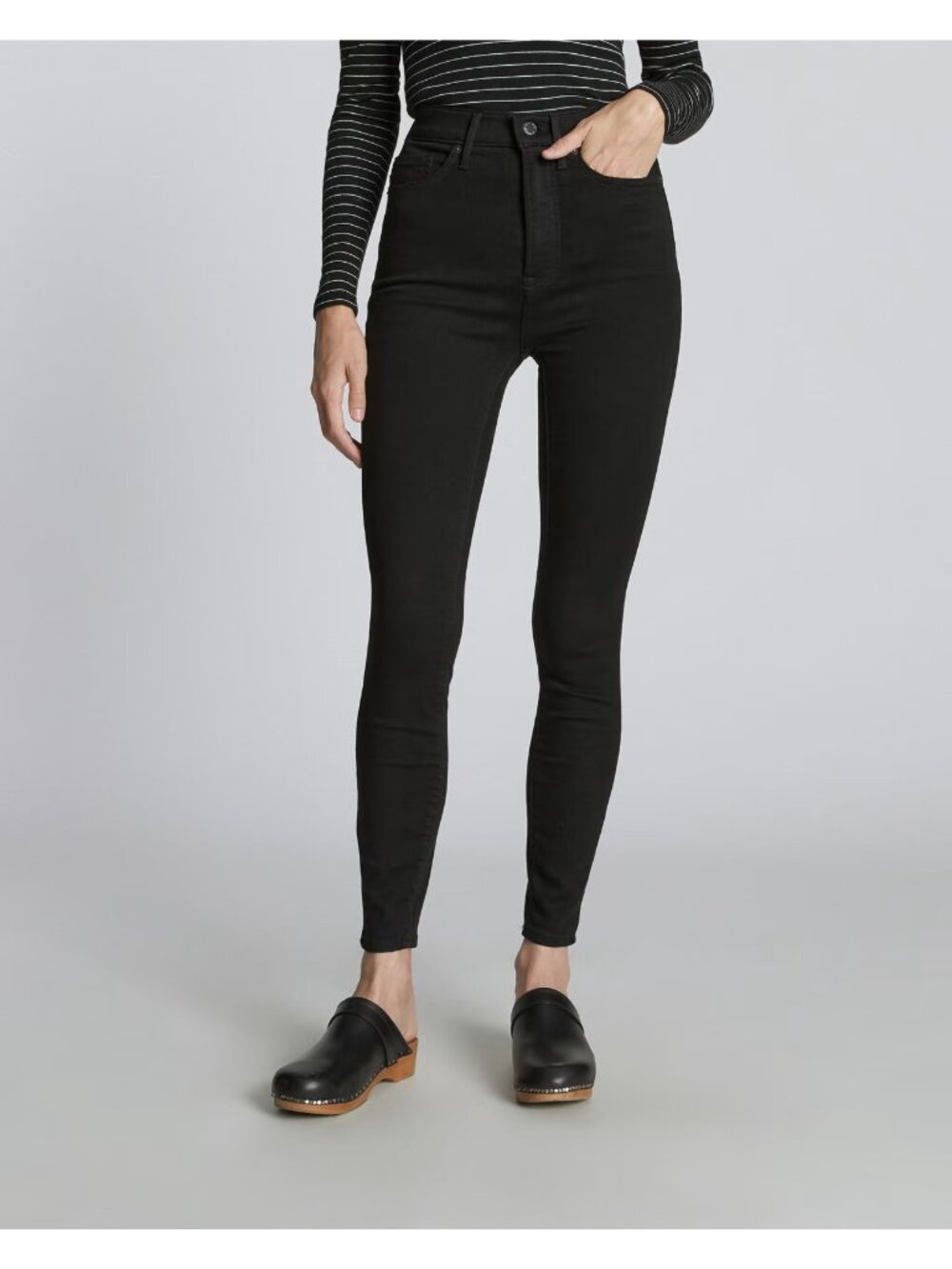 Everlane Womens Size 26 Black The Way High Skinny Jeans  Pants Stretch NEW